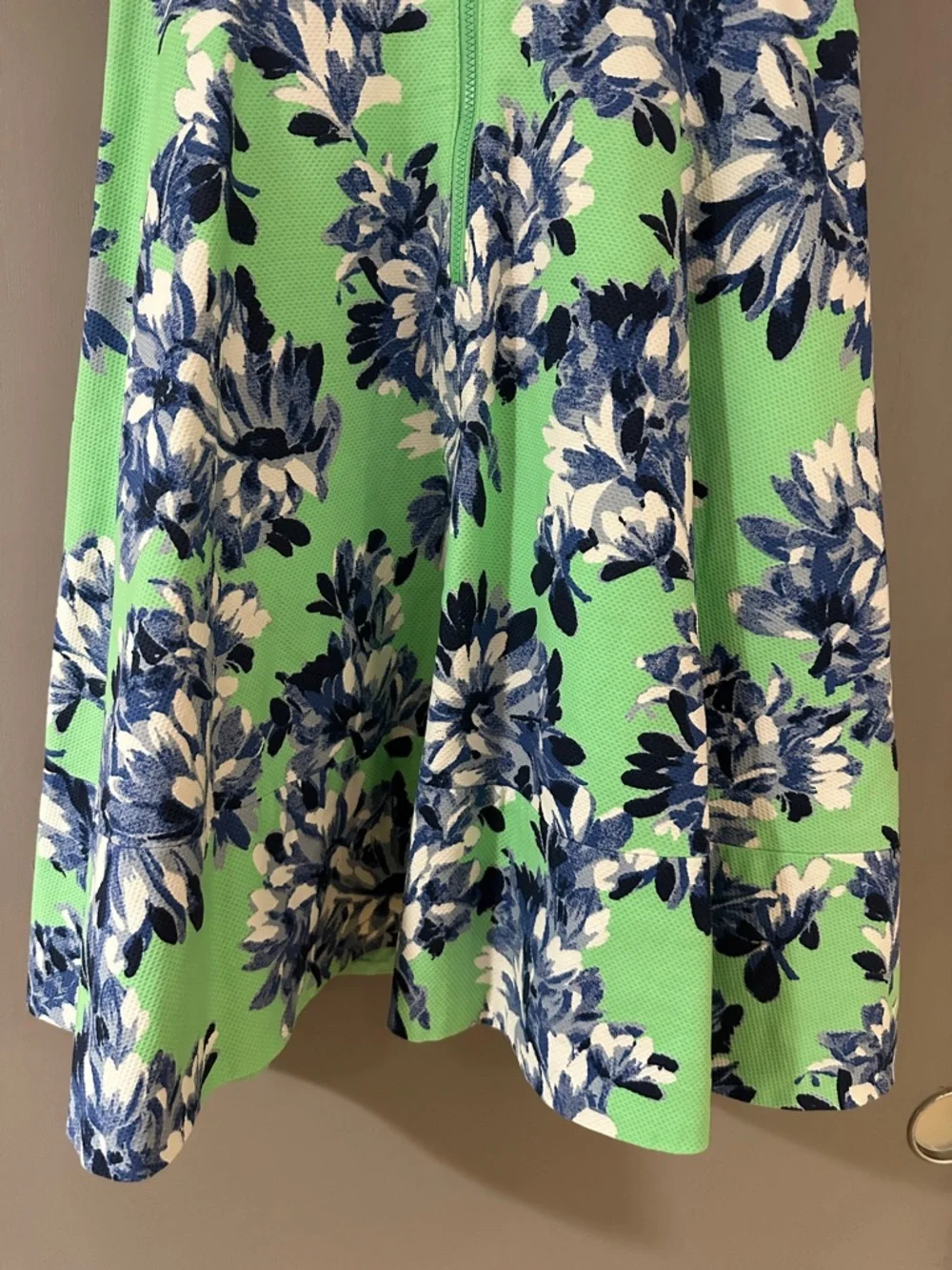 J.Crew Photo Floral Dress Green Blue Sleeveless Fit & Flare A-Line - Picture 10 of 10